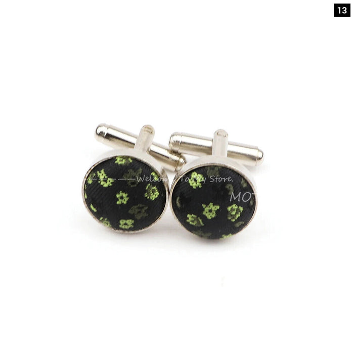 Dark Blue Floral Cufflinks For Weddings And Daily Wear