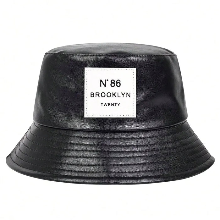 Pu Leather Bucket Hat For Outdoor Sun Protection