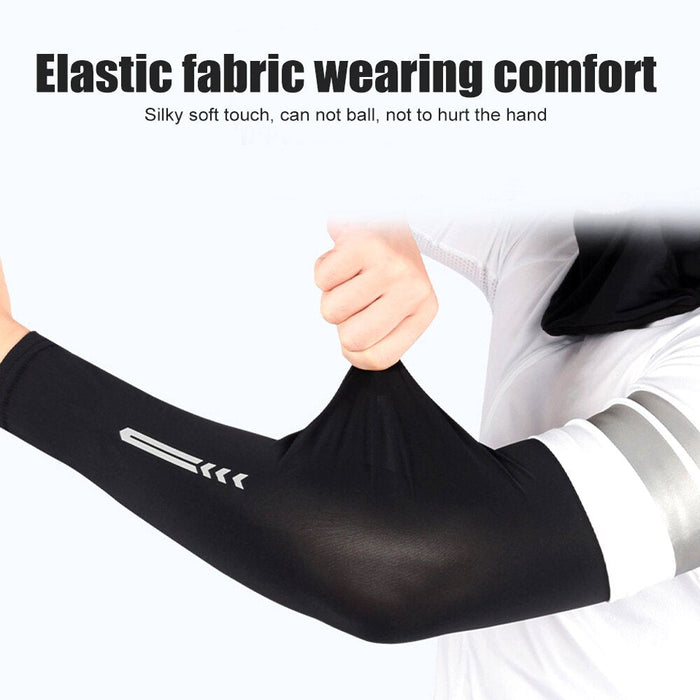 1 Pair Anti-UV Ice Cooling Reflective Arm Sleeves for Running Jogging