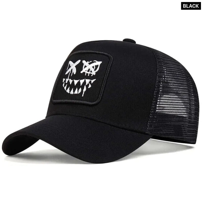 Smiling Teeth Embroidered Baseball Cap Outdoor Sun Hat