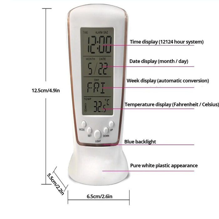 510 Mini Small Alarm Clock Led Luminous Music Alarm Mute Lazy Electronic Clock with Temperature Alarm Clock