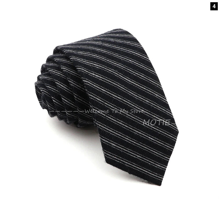 Classic Striped Cotton Necktie For Business And Weddings