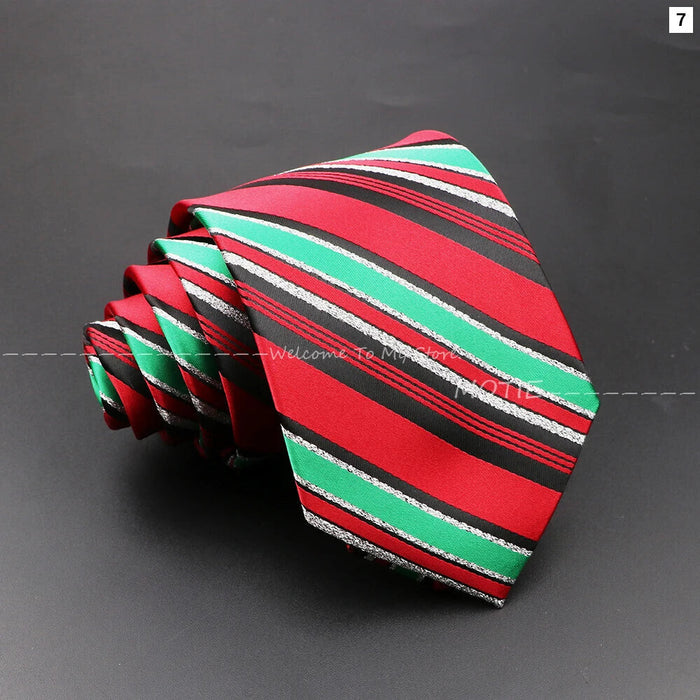 Christmas Tie Festive Snow Santa Claus Necktie For Men And Women