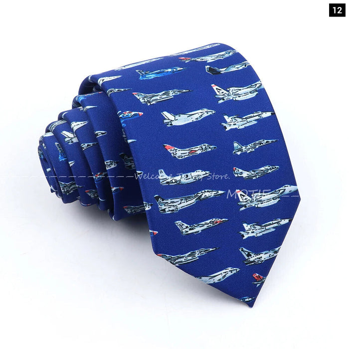 Musical Geometry Necktie Mens Blue Polyester Tie For Business And Party Wear