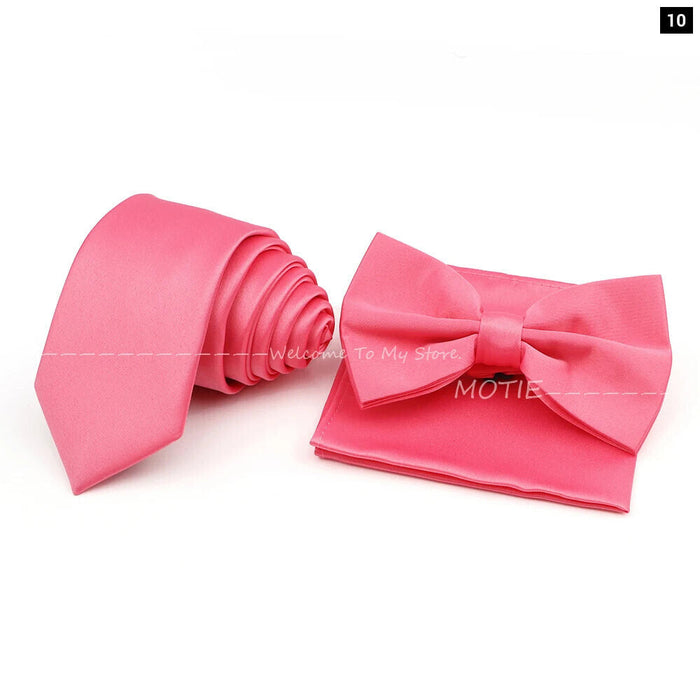 Colourful Bowtie Set Polyester For Mens Business And Wedding