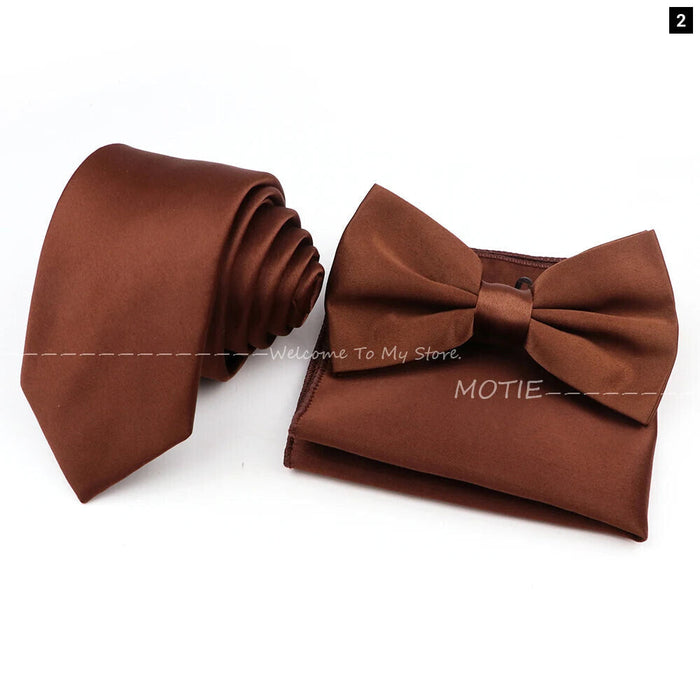 Colourful Bowtie Set Polyester For Mens Business And Wedding