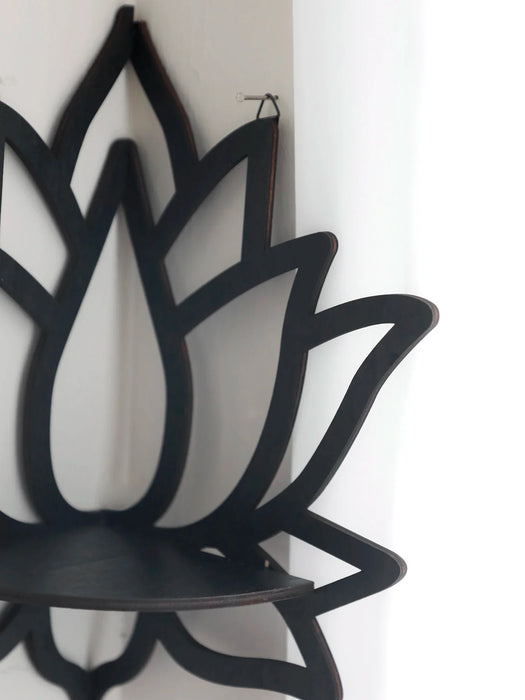 Black Lotus Crystal Corner Shelf