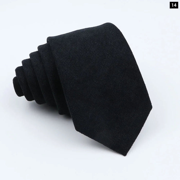 Colourful Cotton Corduroy Neck Tie 7Cm Skinny Wedding Party Tuxedo Accessory