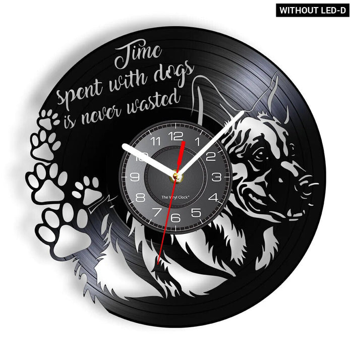 German Shepherd Vinyl Record Wall Clock