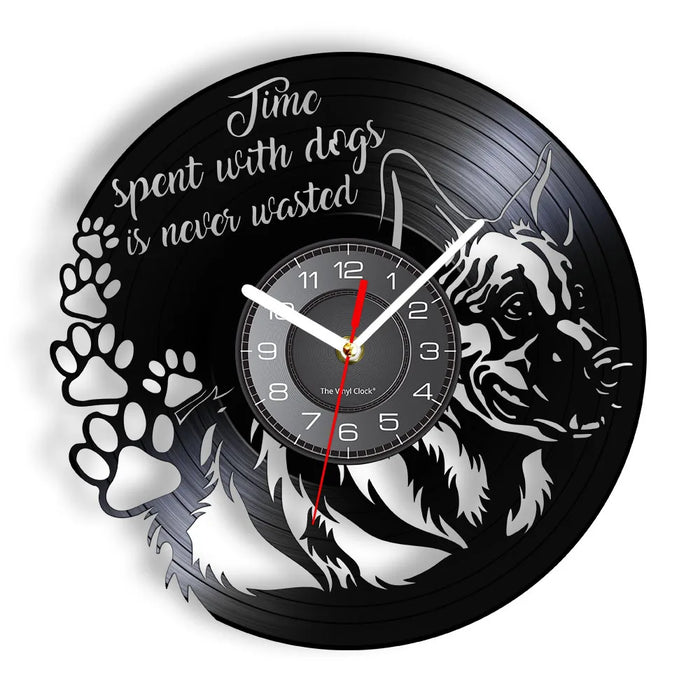 German Shepherd Vinyl Record Wall Clock