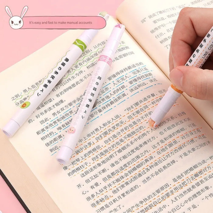 Kawaii Flower Highlighter Pens 6 Pieces Set For Writing