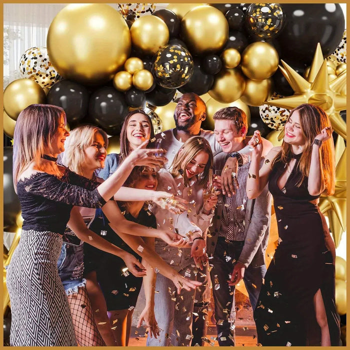 140Pcs Golden Balloon Wreath Arch Set Graduation Birthday Party Anniversary Business Celebration Spring / Summer Decoration
