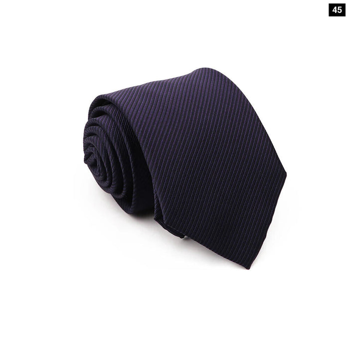 Classic Purple Striped Neckties 8Cm Plaid Floral Tie For Business And Weddings