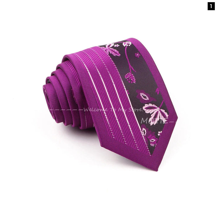 Mens Purple Geometric Tie For Weddings