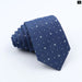 Classic Denim Floral Tie 7cm Skinny Cotton Feather Dot Mens