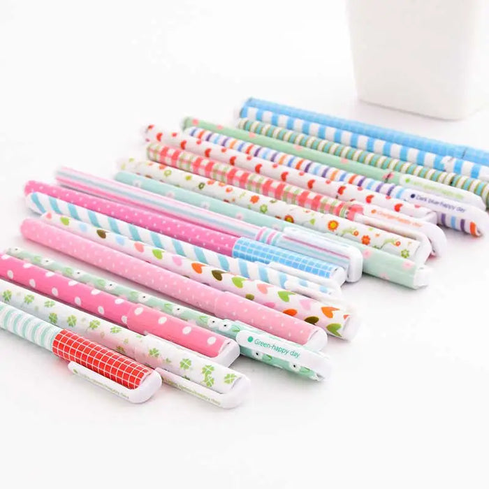 10 Piece Gel Pen Set Floral Animal Starry Designs 0.5Mm Tip