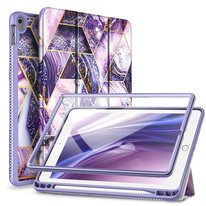 Marble Trifold Case For Ipad Air 3/Pro 10.5 With Screen Protector And Pen Holder