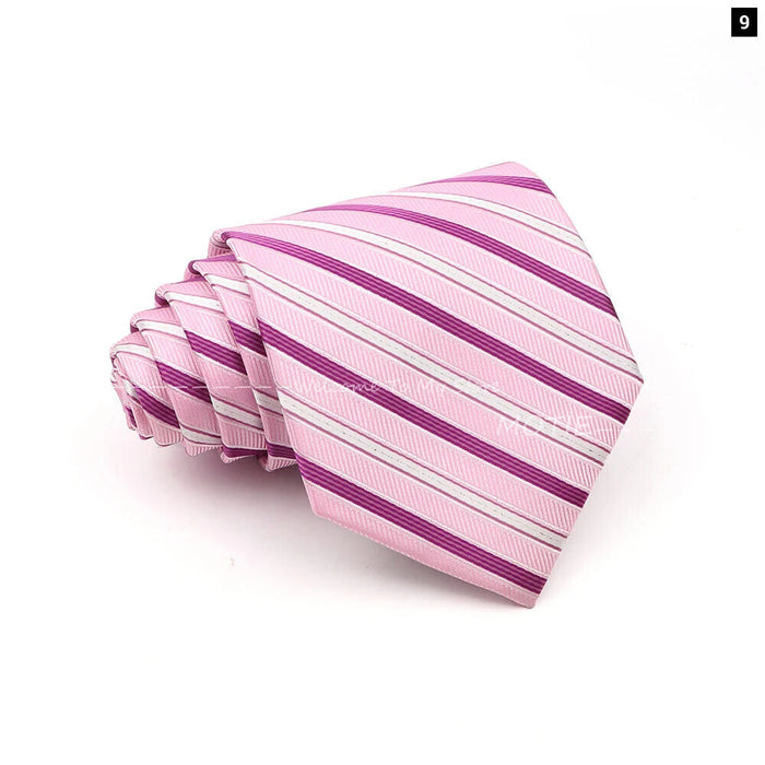 Blue Striped Polyester Tie For Men For Business Weddings And Daily Wear