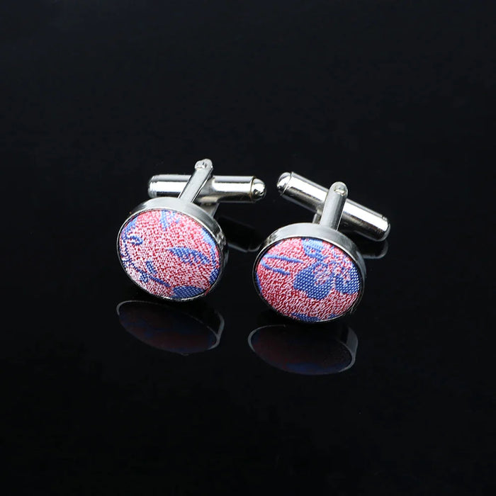 Classic Red Blue Cufflinks Wedding Groom Gift