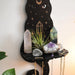 Wooden Cat Wall Shelf With Crystal Display