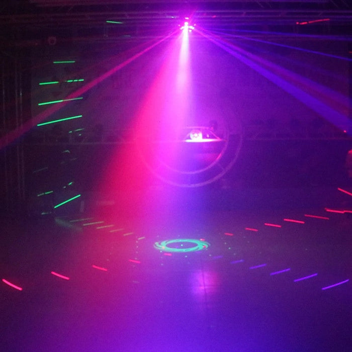 3 IN 1 Stage Lighting Effect RGB Laser Projector + RGB LED Beam Light + White Strobe DJ Disco Party Dance DMX Rotate Light