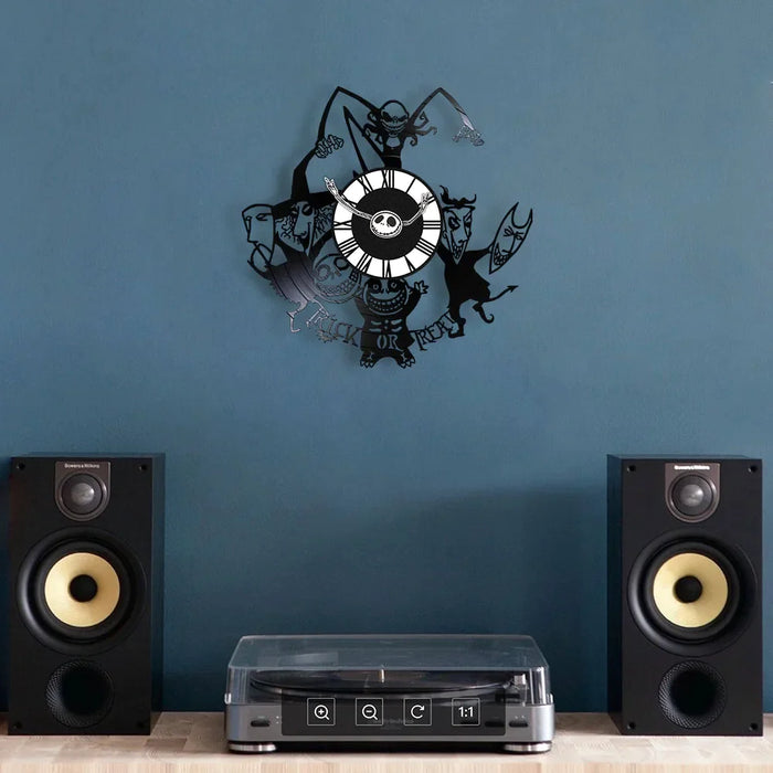 Halloween Nightmare Vinyl Record Wall Clock