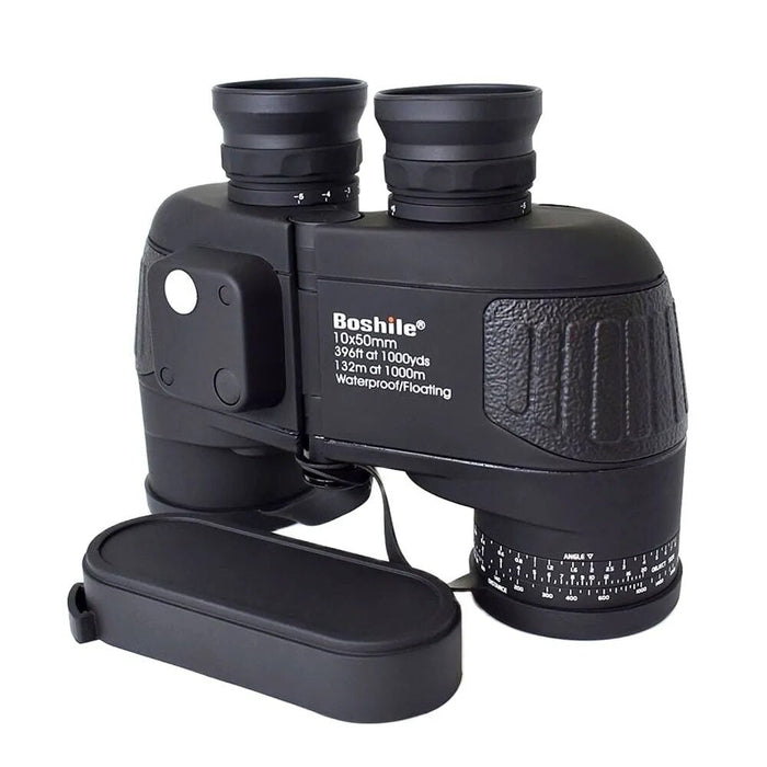 10X50 Zoom Rangefinder Hd Marine Compass Binoculars Waterproof Nitrogen Bak4 Black