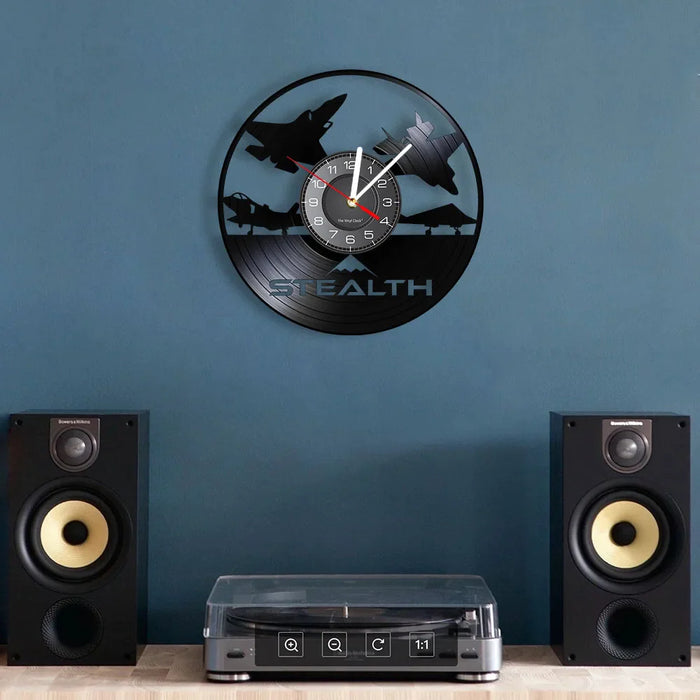 Stealth B2 Bomber Vinyl Record Clock