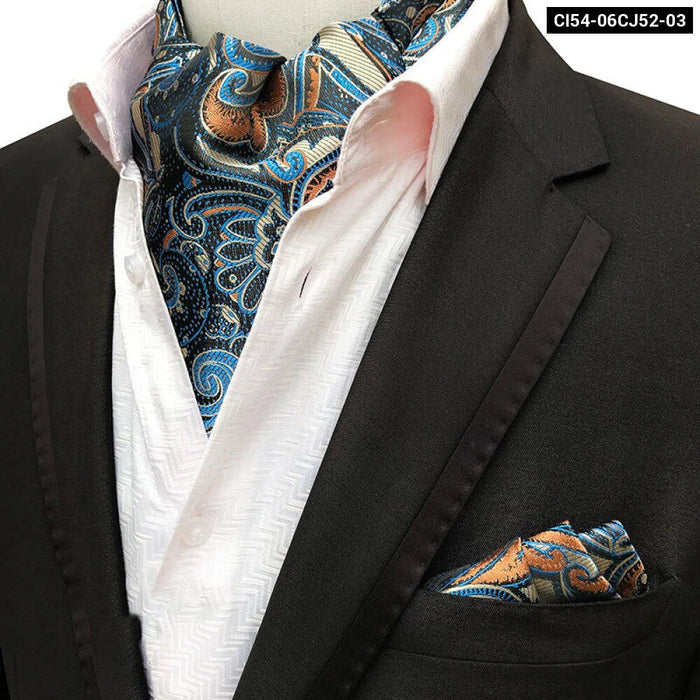 British Gentlemans Jacquard Paisley Ascot Set For Weddings