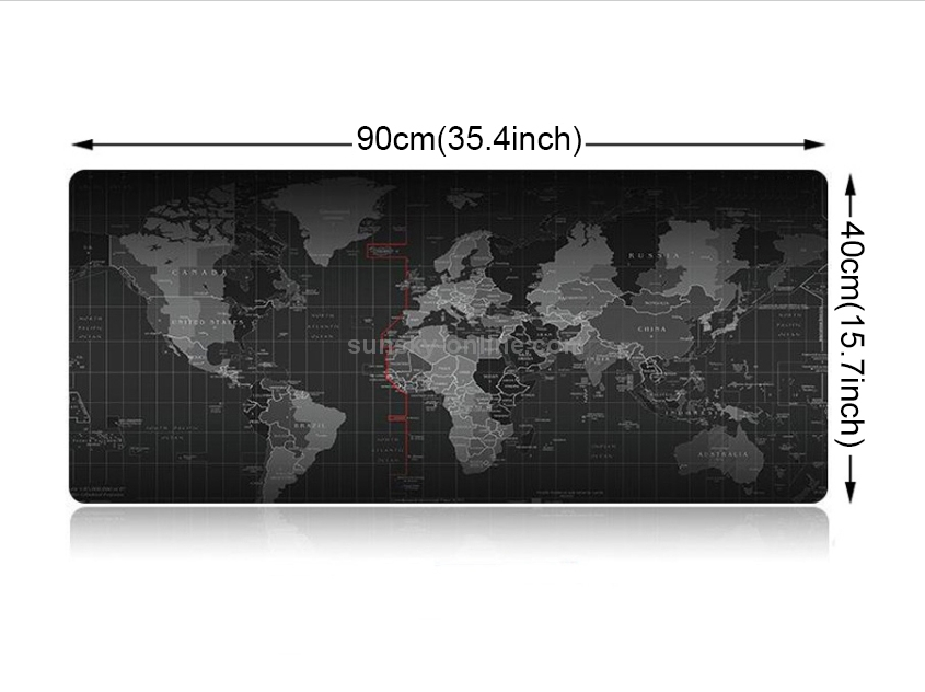 Large Anti Slip World Map Mouse Pad 90 X 40Cm