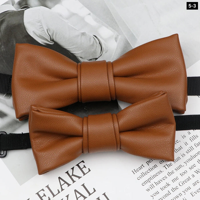 Leather Butterfly Bow Tie Set For Parties Weddings And Business Male And Female 40+ Colours