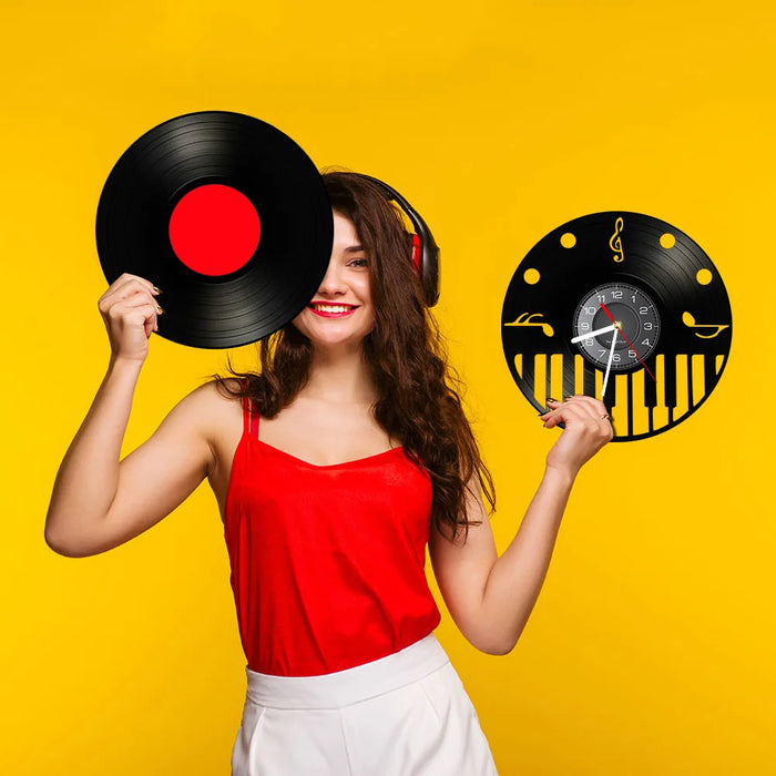 Musical Vinyl Record Wall Clock