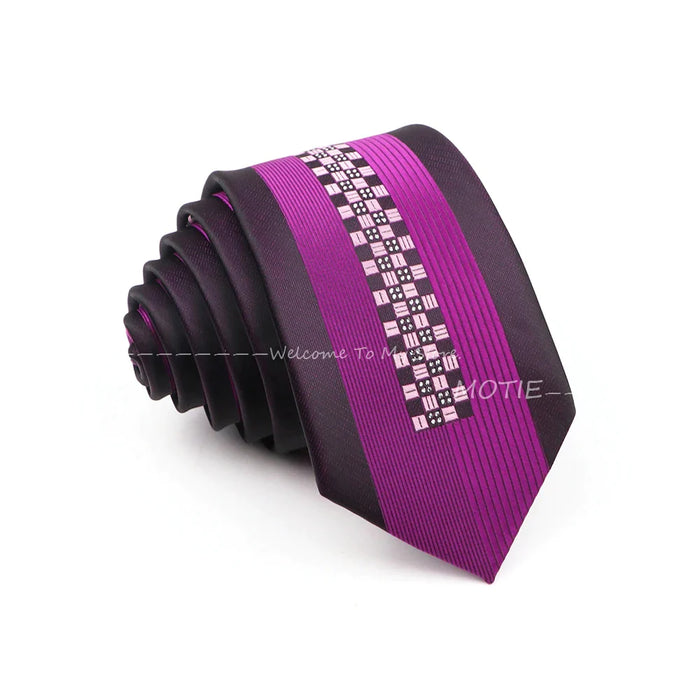 Mens Purple Geometric Tie For Weddings