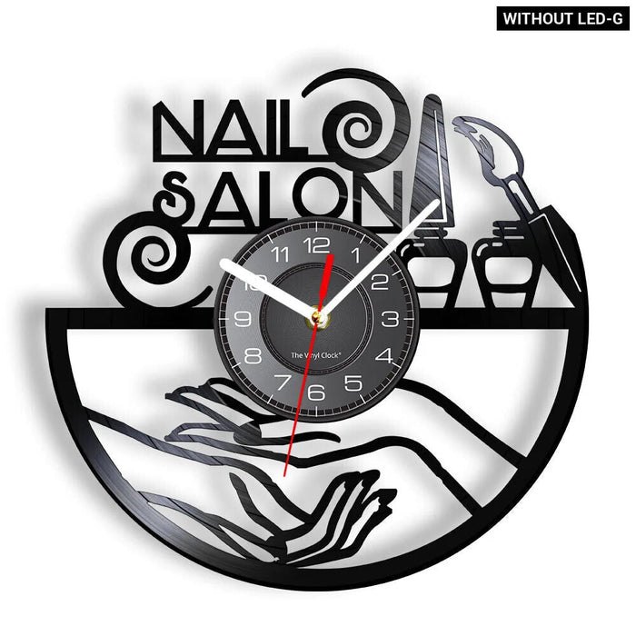 Beauty Store Wall Clock Manicure Design