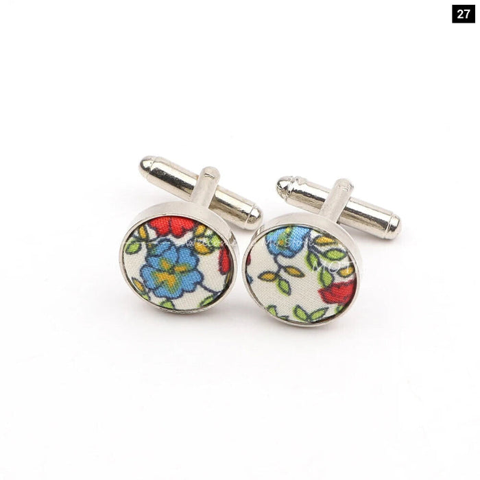 Floral Metal Cufflinks Daily Wear Accessory