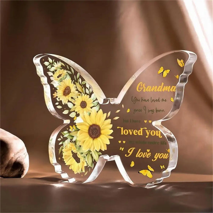 Grandma's Butterfly Acrylic Plaque Birthday Gift From Grandkids