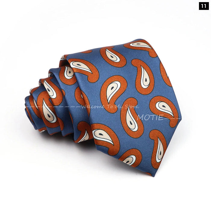 Blue Paisley Necktie For Weddings And Daily Wear