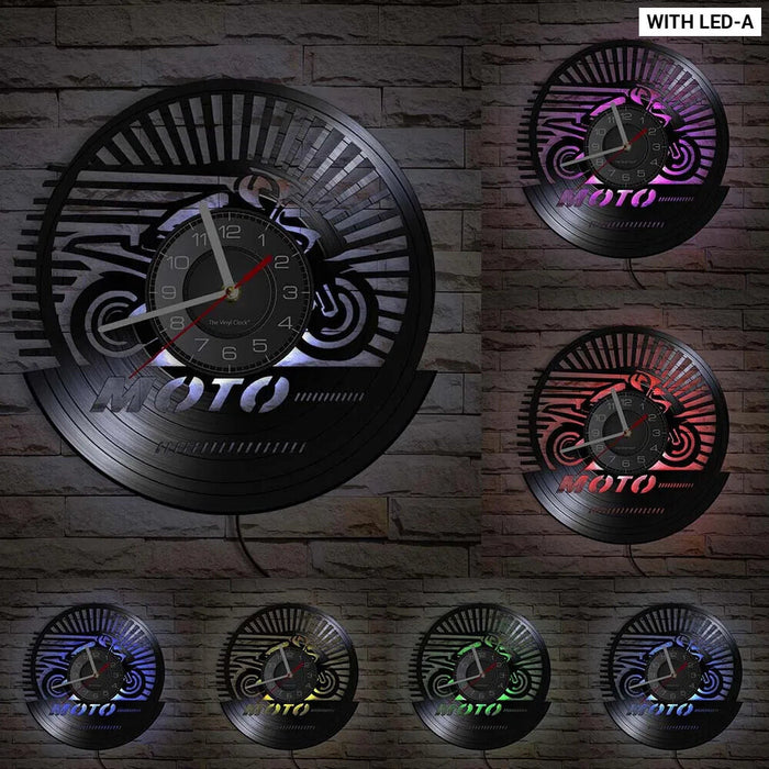 Retro Motorcycle Wall Clock