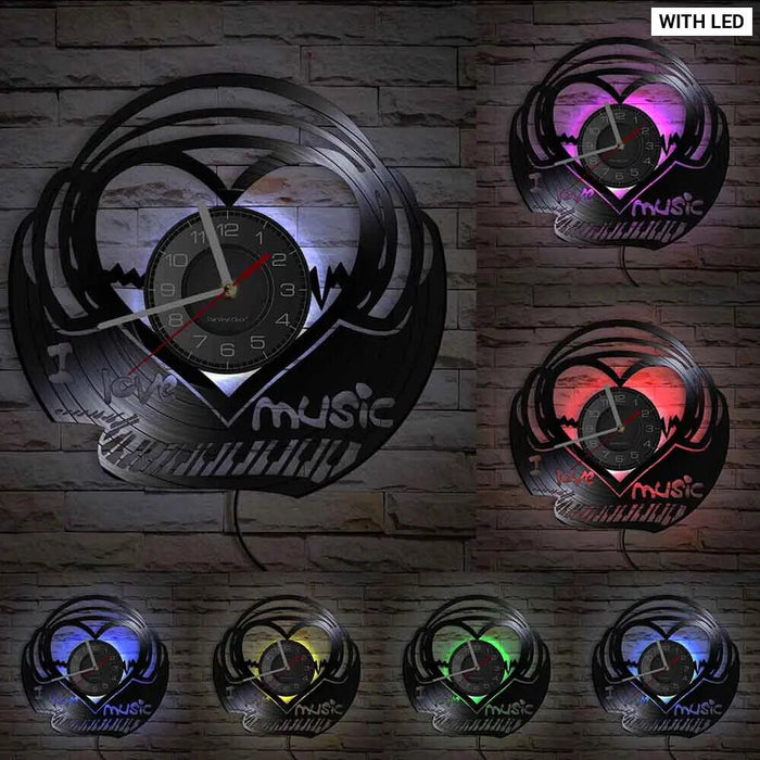 Music Lovers Vinyl Record Wall Clock