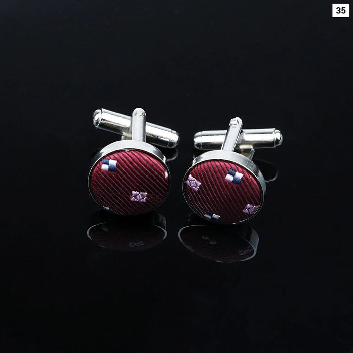 Classic Red Blue Cufflinks Wedding Groom Gift