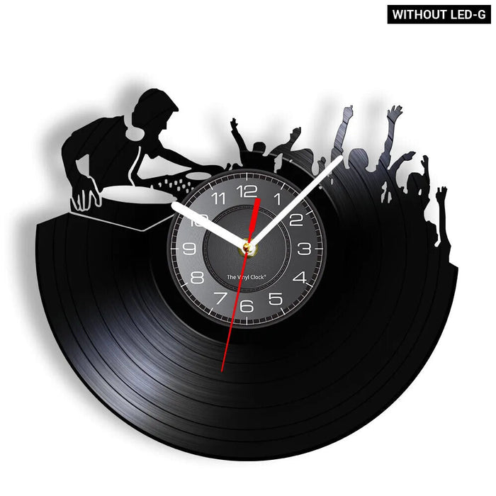 Vintage Dj Mixer Vinyl Record Clock