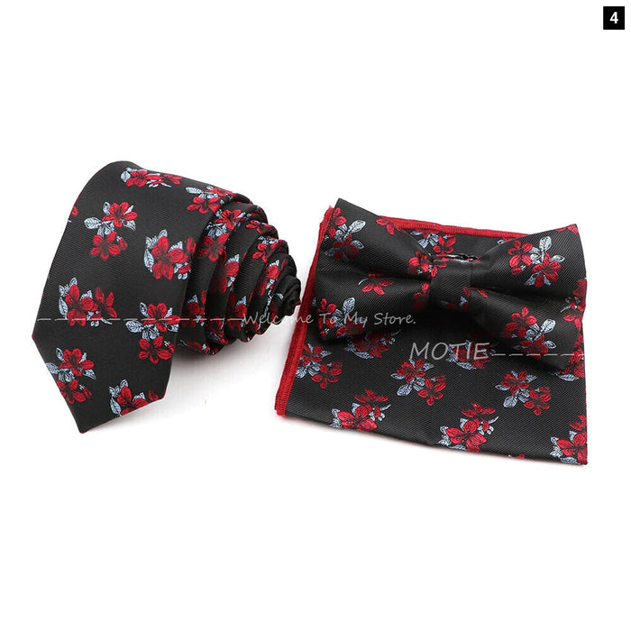 Top Quality 6Cm Bowtie Set Red Pink For Weddings And Parties