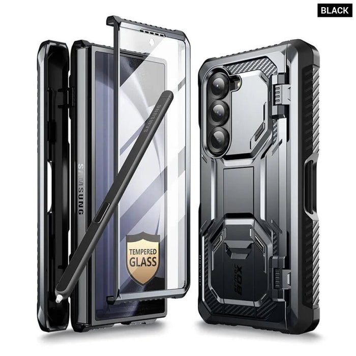 For Samsung Galaxy Z Fold 6 Armorbox Military-Grade Protective Phone Case With Tempered Glass Screen Protector