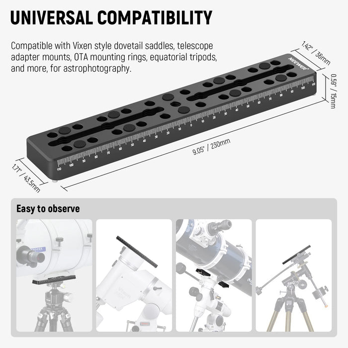 Metal Vixen Dovetail Plate For Telescope Mount Adapter Equatorial Tripod Compatible