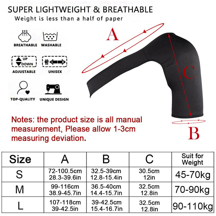 Adjustable Breathable Neoprene Shoulder Support for Dislocated AC Joint Labrum Tear