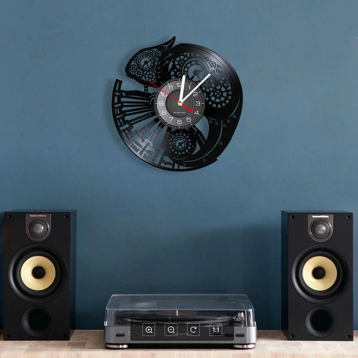 Exotic Reptile Vinyl Record Wall Clock