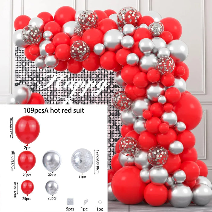 110 Pcs / 108 Pcs / 109 Pcs / 134 Pcs / 121 Pcs Suit Latex Balloons Suitable For Birthday Graduation Season Wedding Arrangement