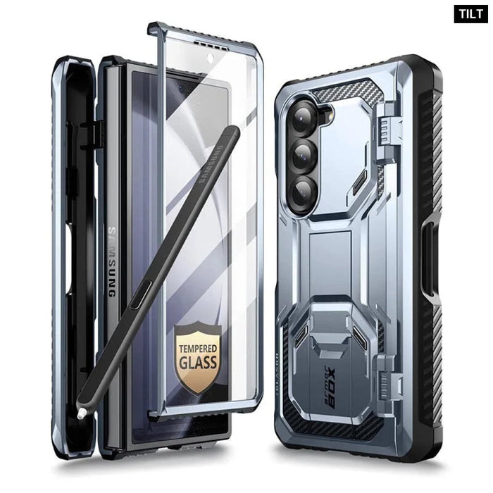 For Samsung Galaxy Z Fold 6 Armorbox Military-Grade Protective Phone Case With Tempered Glass Screen Protector