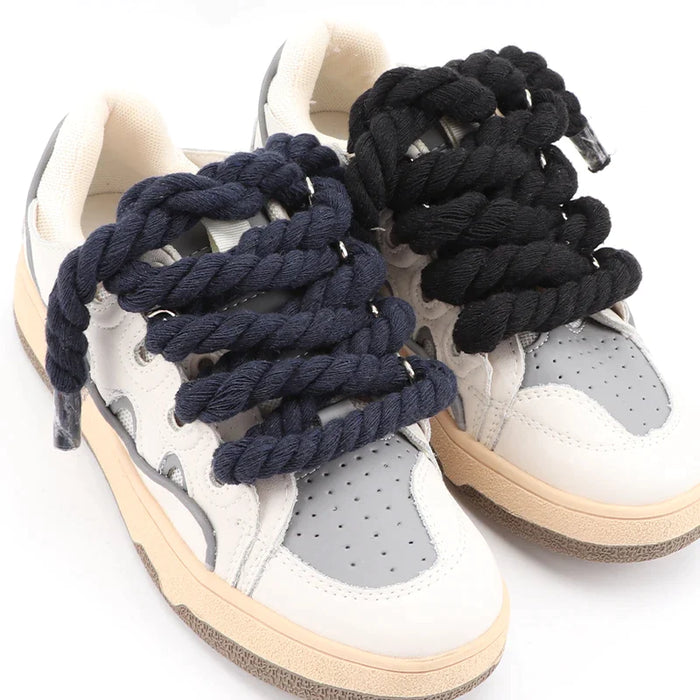 1Pair Round Colourful 1Cm Thicker Cotton Running Sneakers Shoe Laces 100/120/140/160Cm Length