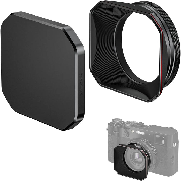 Aluminum Alloy Square Lens Hood For Fujifilm X100V & X100Vi Anti Glare Petal Design